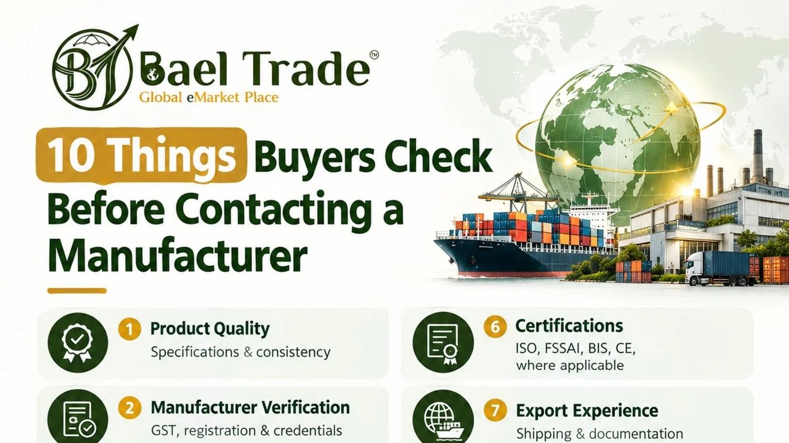 10 things buyers usually BaelTrade - Check before contacting a manufacturer!